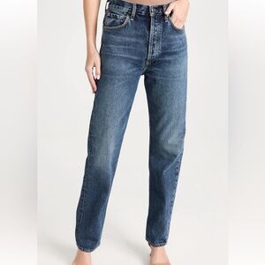 Agolde 90’s pinch waist high rise straight jean dark wash
